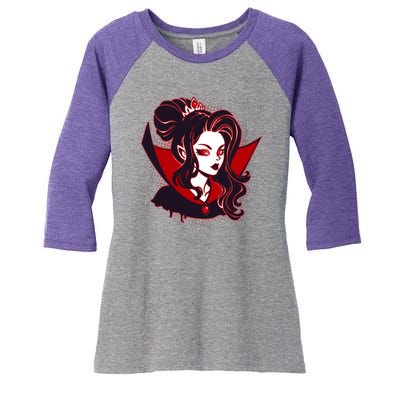 Halloween Dracula Vampire Princess Women's Tri-Blend 3/4-Sleeve Raglan Shirt