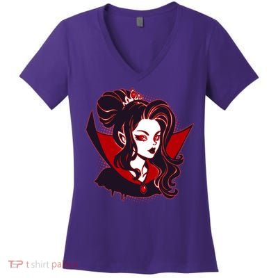 Halloween Dracula Vampire Princess Women's V-Neck T-Shirt