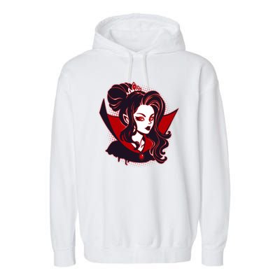 Halloween Dracula Vampire Princess Garment-Dyed Fleece Hoodie