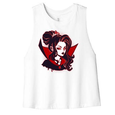 Halloween Dracula Vampire Princess Women's Racerback Cropped Tank