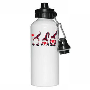 Happy Valentines Day Gnomes Plaid Buffalo Heart Gnome Lover Aluminum Water Bottle