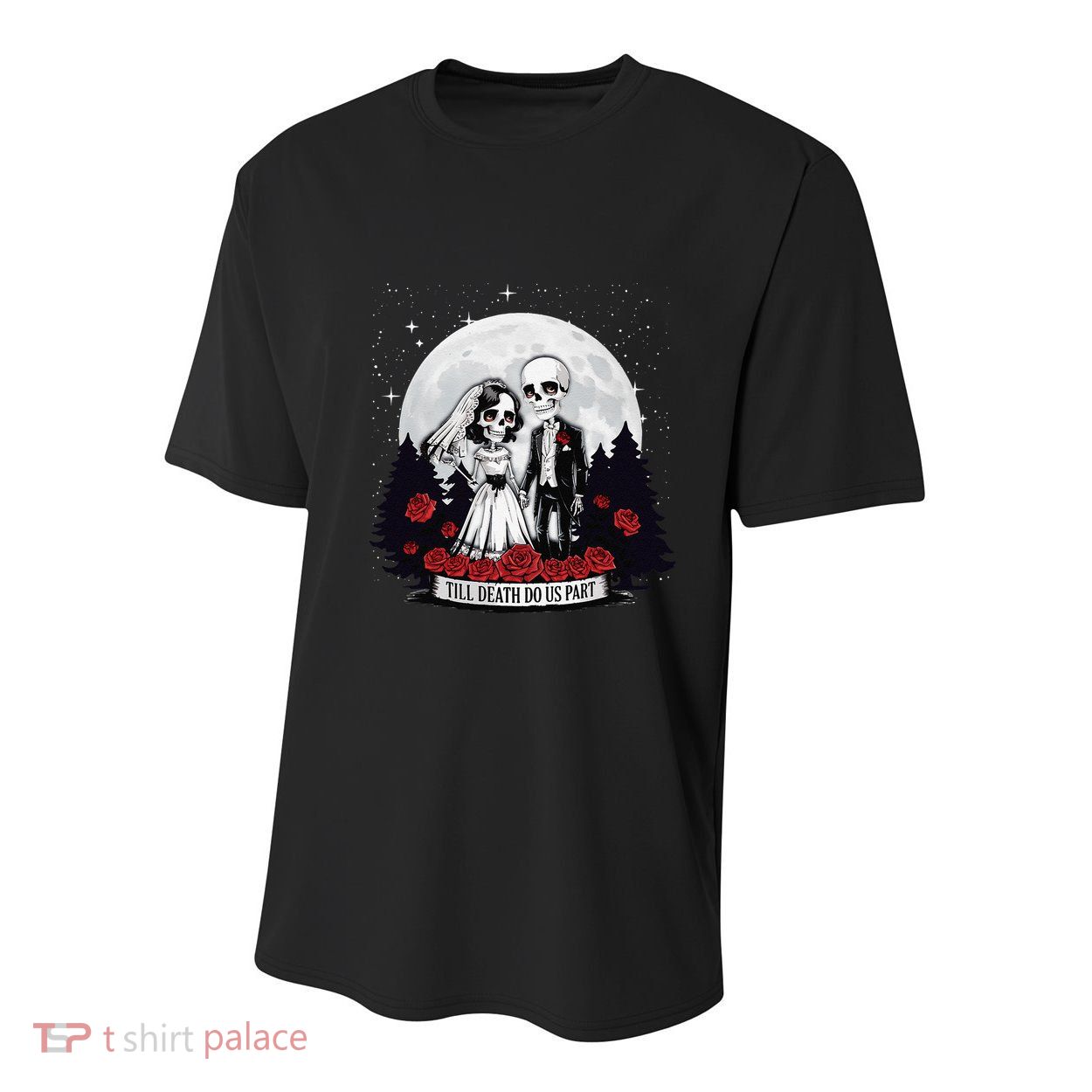 Horror Valentines Day Skeleton Couple Till Death Do Us Apart Youth Performance Sprint T-Shirt