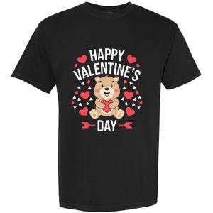 Happy ValentineS Day Cute Bear Heart For Garment-Dyed Heavyweight T-Shirt