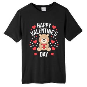 Happy ValentineS Day Cute Bear Heart For Tall Fusion ChromaSoft Performance T-Shirt