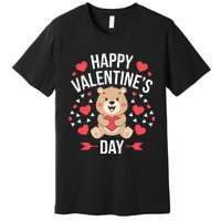 Happy ValentineS Day Cute Bear Heart For Premium T-Shirt