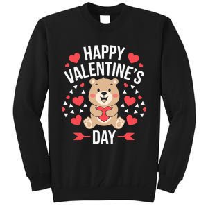 Happy ValentineS Day Cute Bear Heart For Tall Sweatshirt