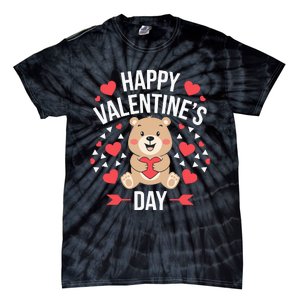 Happy ValentineS Day Cute Bear Heart For Tie-Dye T-Shirt