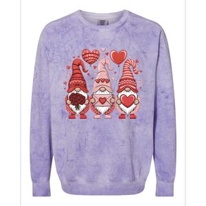 Happy ValentineS Day Gnomes Heart Cute Love Valentine Gift Colorblast Crewneck Sweatshirt