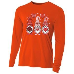 Happy ValentineS Day Gnomes Heart Cute Love Valentine Gift Cooling Performance Long Sleeve Crew