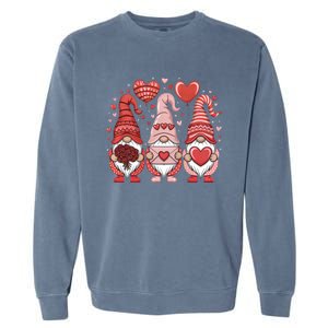 Happy ValentineS Day Gnomes Heart Cute Love Valentine Gift Garment-Dyed Sweatshirt