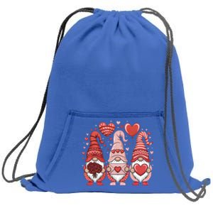 Happy ValentineS Day Gnomes Heart Cute Love Valentine Gift Sweatshirt Cinch Pack Bag