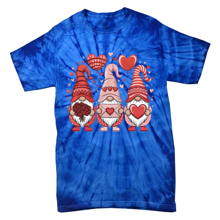 Happy ValentineS Day Gnomes Heart Cute Love Valentine Gift Tie-Dye T-Shirt