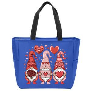 Happy ValentineS Day Gnomes Heart Cute Love Valentine Gift Zip Tote Bag