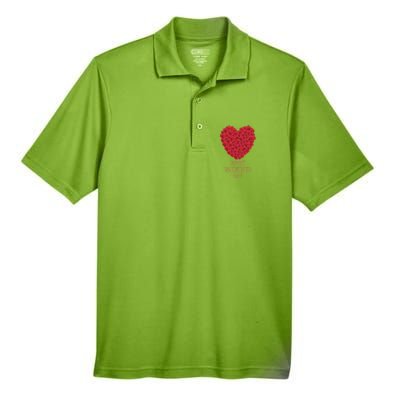 Happy Valentines Day Flowers Rose Heart Gift Men's Origin Performance Pique Polo