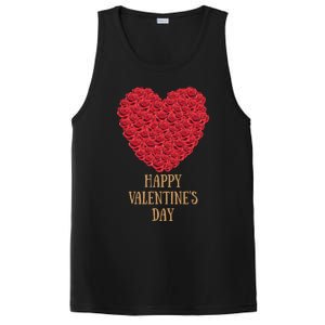 Happy Valentines Day Flowers Rose Heart Gift PosiCharge Competitor Tank