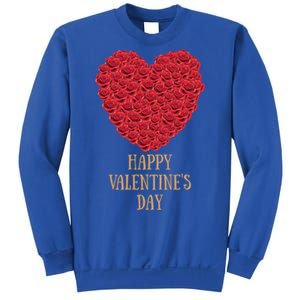 Happy Valentines Day Flowers Rose Heart Gift Sweatshirt