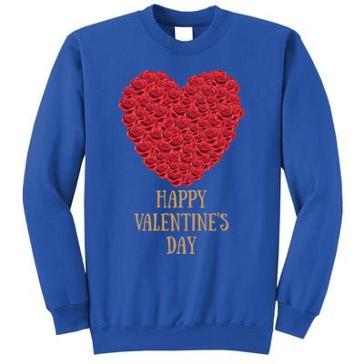 Happy Valentines Day Flowers Rose Heart Gift Sweatshirt