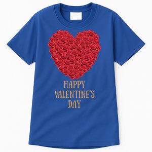 Happy Valentines Day Flowers Rose Heart Gift Tall T-Shirt