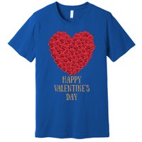 Happy Valentines Day Flowers Rose Heart Gift Premium T-Shirt