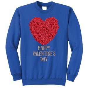 Happy Valentines Day Flowers Rose Heart Gift Tall Sweatshirt