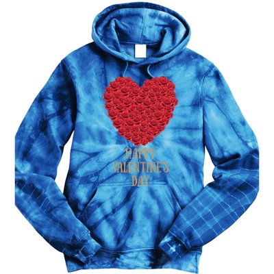 Happy Valentines Day Flowers Rose Heart Gift Tie Dye Hoodie