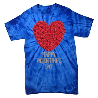 Happy Valentines Day Flowers Rose Heart Gift Tie-Dye T-Shirt