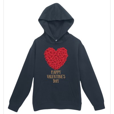 Happy Valentines Day Flowers Rose Heart Gift Urban Pullover Hoodie