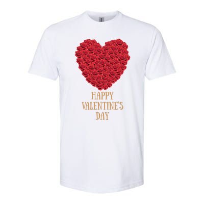 Happy Valentines Day Flowers Rose Heart Gift Softstyle CVC T-Shirt