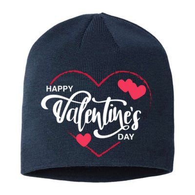 Happy Valentines Day Heart Cute Gift Sustainable Beanie