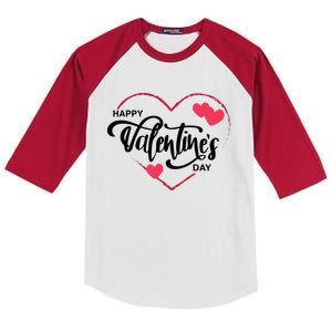 Happy Valentines Day Heart Cute Gift Kids Colorblock Raglan Jersey