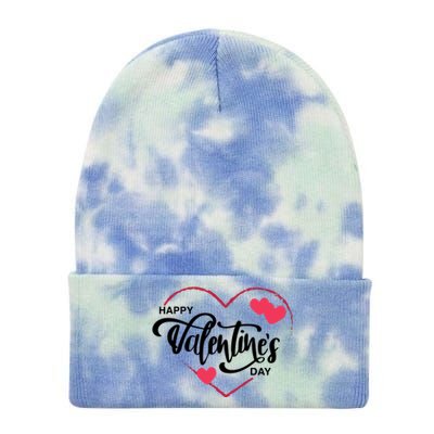 Happy Valentines Day Heart Cute Gift Tie Dye 12in Knit Beanie