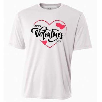 Happy Valentines Day Heart Cute Gift Cooling Performance Crew T-Shirt