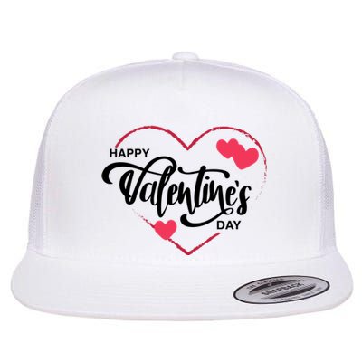 Happy Valentines Day Heart Cute Gift Flat Bill Trucker Hat