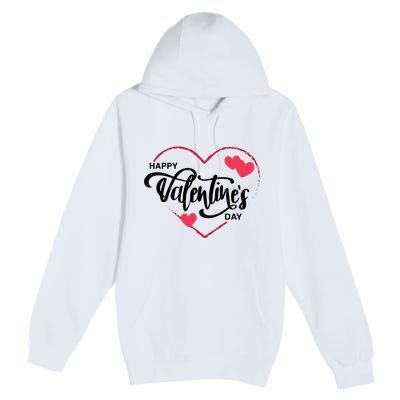 Happy Valentines Day Heart Cute Gift Premium Pullover Hoodie