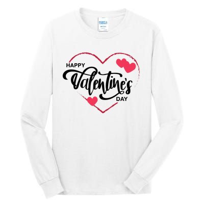 Happy Valentines Day Heart Cute Gift Tall Long Sleeve T-Shirt