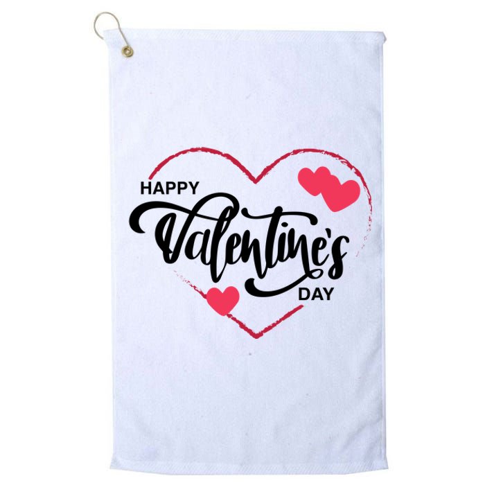 Happy Valentines Day Heart Cute Gift Platinum Collection Golf Towel