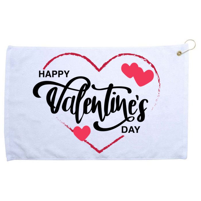 Happy Valentines Day Heart Cute Gift Grommeted Golf Towel