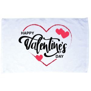 Happy Valentines Day Heart Cute Gift Microfiber Hand Towel