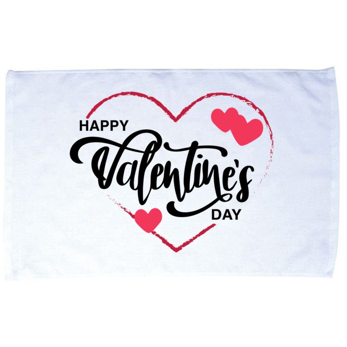 Happy Valentines Day Heart Cute Gift Microfiber Hand Towel