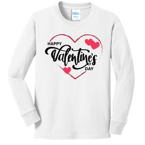 Happy Valentines Day Heart Cute Gift Kids Long Sleeve Shirt