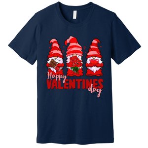 Happy Valentines Day Gnomes With Heart Funny Premium T-Shirt