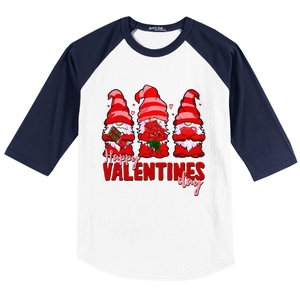 Happy Valentines Day Gnomes With Heart Funny Baseball Sleeve Shirt