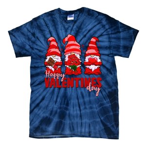 Happy Valentines Day Gnomes With Heart Funny Tie-Dye T-Shirt