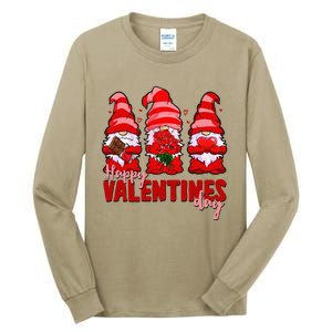 Happy Valentines Day Gnomes With Heart Funny Tall Long Sleeve T-Shirt