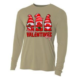 Happy Valentines Day Gnomes With Heart Funny Cooling Performance Long Sleeve Crew