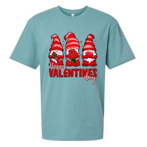 Happy Valentines Day Gnomes With Heart Funny Sueded Cloud Jersey T-Shirt