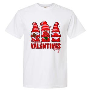 Happy Valentines Day Gnomes With Heart Funny Garment-Dyed Heavyweight T-Shirt