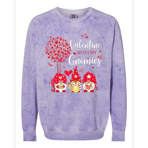 Happy Valentines Day Gnomes With Heart Sunflower Valentine Love Colorblast Crewneck Sweatshirt