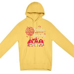 Happy Valentines Day Gnomes With Heart Sunflower Valentine Love Premium Pullover Hoodie