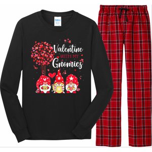 Happy Valentines Day Gnomes With Heart Sunflower Valentine Love Long Sleeve Pajama Set